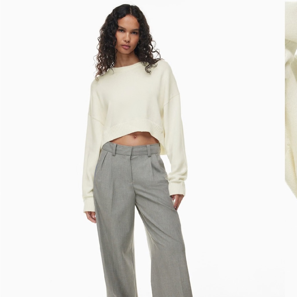 Sunday Best Peggy Cropped Sweater (cotton + cashmere) *GREY*